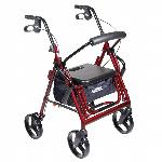 Drive Medical Duet Transport Chair and Rollator Rolling Walkers W/Handbrakes