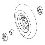 Invacare Caster, Semi-Pneumatic, Soft Roll, Black 4" x 1" Invacare Parts