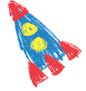 Rocketship sticker