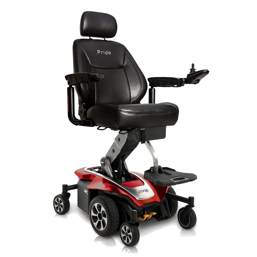 Pride Jazzy Air 2 Full Size Power Wheelchair in Ruby Red from SpinLife