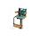 Shown in Teal with Optional footboard attached to a stool