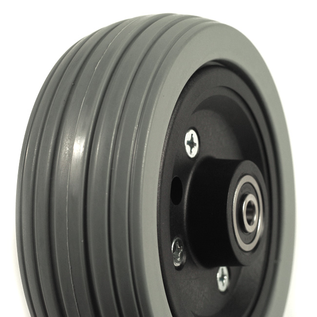 Pride 6" Gray FlatFree Caster Wheel Assembly for Jazzy Power Chairs