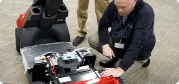 SpinLife service technician assisting customer