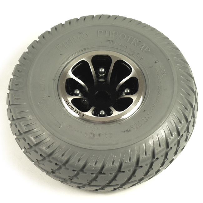 10" Gray Air-Filled Drive Wheel Assembly for Jazzy and Jet Power Chairs