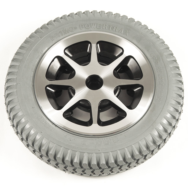 14" Gray Flat-Free Drive Wheel Assembly for Jazzy 1100, 1120, and 1122 Power Chairs
