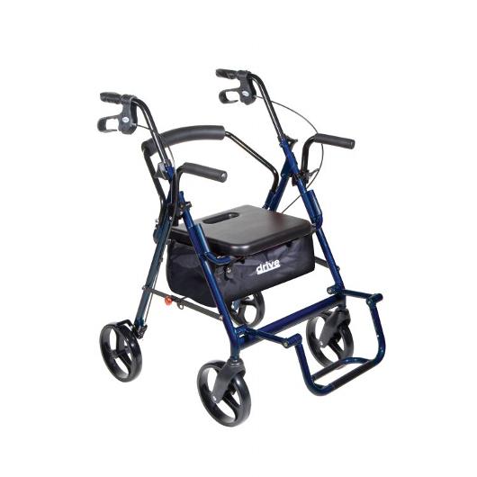Drive Medical Duet Transport Chair and Rollator Rolling Walkers from SpinLife