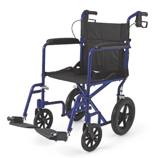 Medline Deluxe Lightweight Transport Wheelchair With 12" Rear Wheels Medline Deluxe Lightweight Transport Wheelchair With 12" Rear Wheels