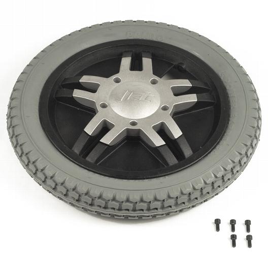 Pride 14" Gray FlatFree Drive Wheel Assembly for Jet Power Chairs