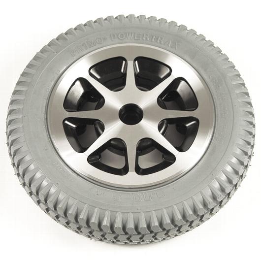 14" Gray Flat-Free Drive Wheel Assembly for Jazzy 1100, 1120, and 1122 Power Chairs