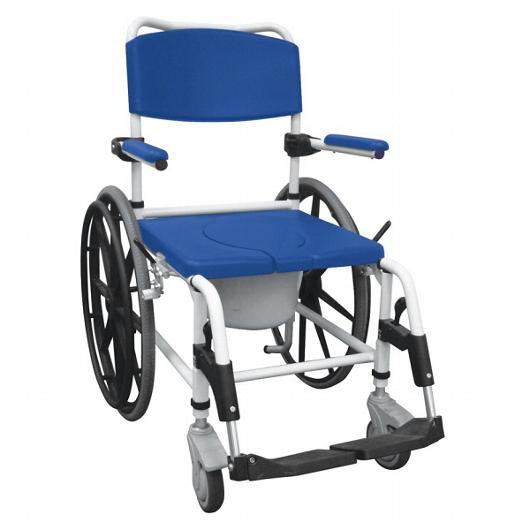 Drive Medical Aluminum Shower Commode Mobile Chair Rehab Chairs with Swing-away Footrest from SpinLife