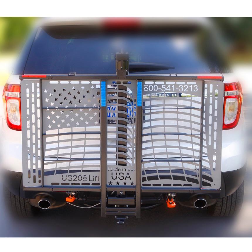 WheelChair Carrier/Patriotic Flag Power Lift Outside Vehicle from SpinLife