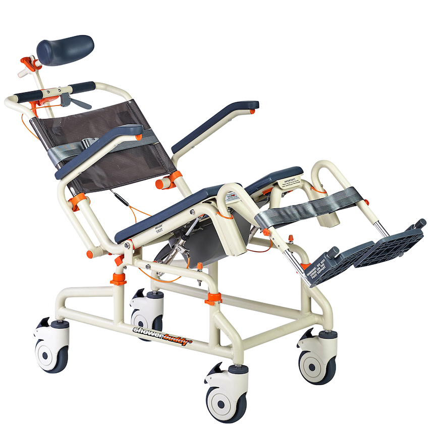 SolutionBased Roll-in Buddy with Tilt Chair Rehab Shower Commode Chairs from SpinLife