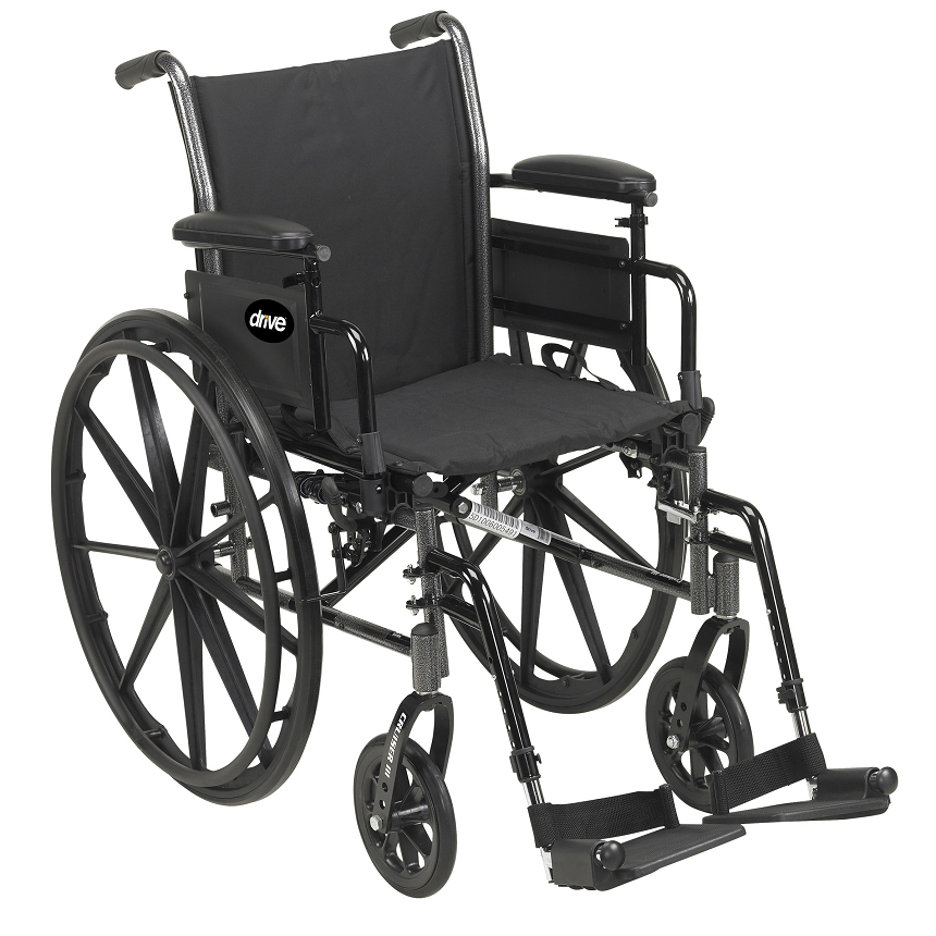 Drive Medical Cruiser III Standard Lightweight Wheelchair with Swing-away Footrest from SpinLife