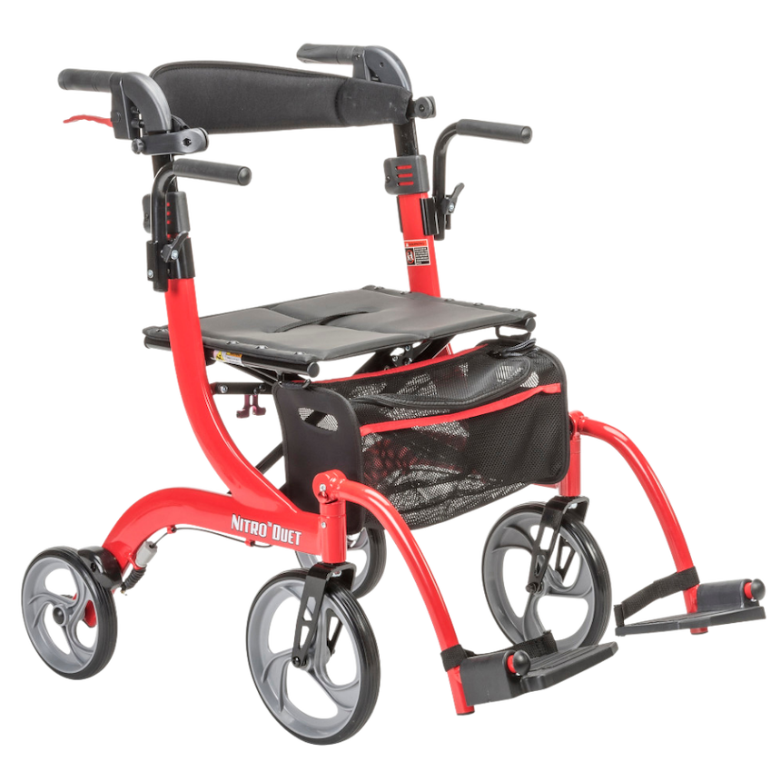 Drive Medical Nitro Duet Rollator and Transport Chair Wheelchair from SpinLife