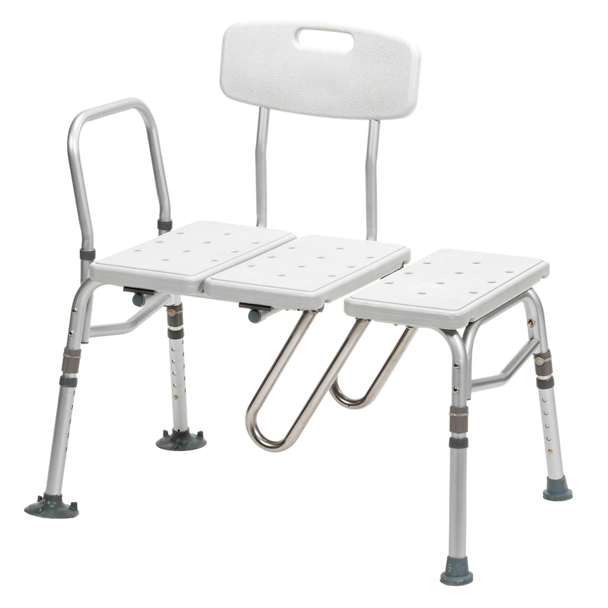 Splash Defense™ Transfer Bench with Curtain Guard Protection by Drive Medical