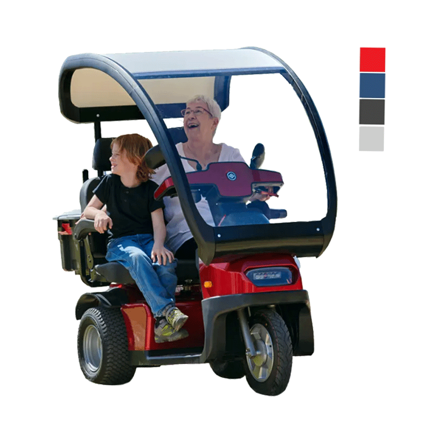 Afiscooter S 3-Wheel in Red w/ Golf Tires and Canopy Afiscooter S 3-Wheel in Red w/ Golf Tires and Canopy