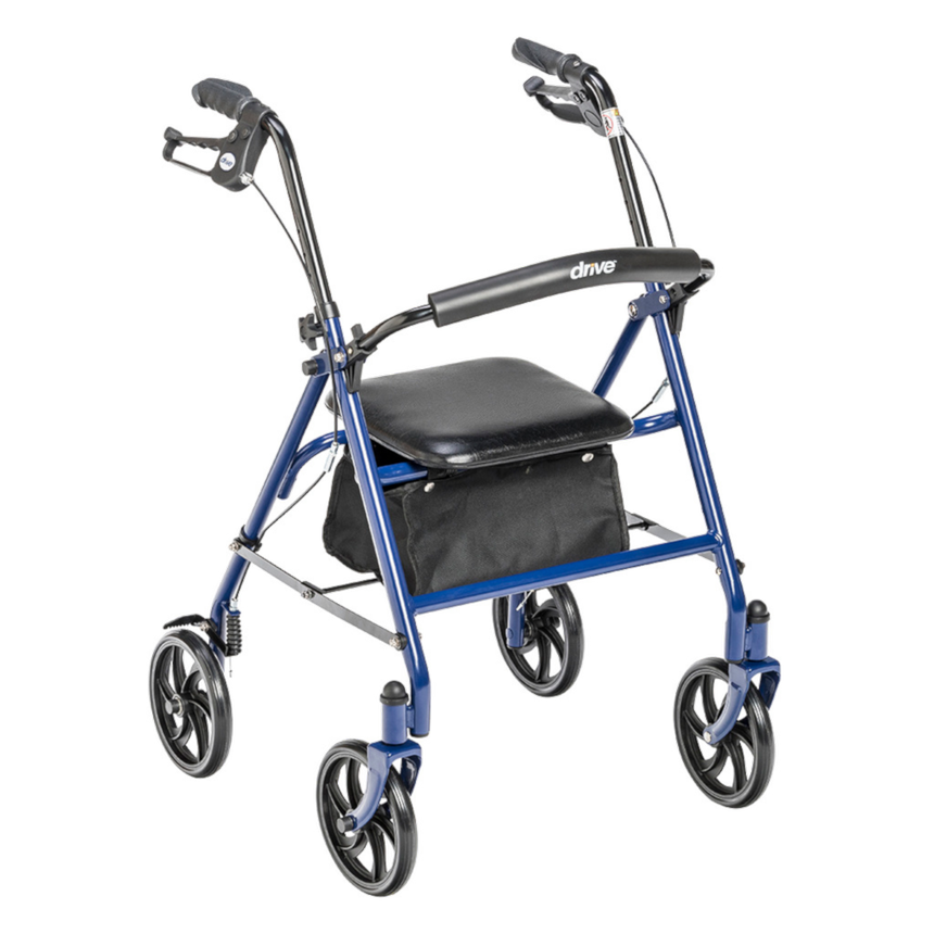 Drive Medical Four Wheel Rollator with Fold Up Removable Back Support Rolling Walkers from SpinLife