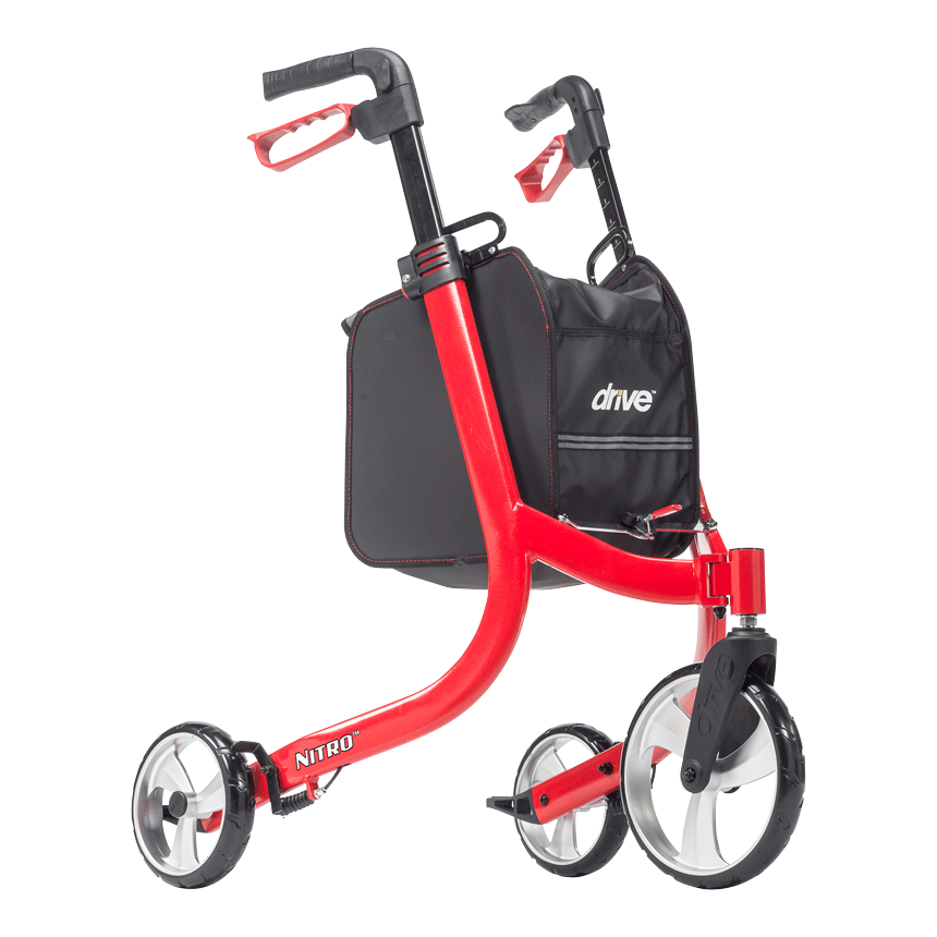 Drive Medical Nitro 3-Wheel Rollator Rolling Walkers from SpinLife