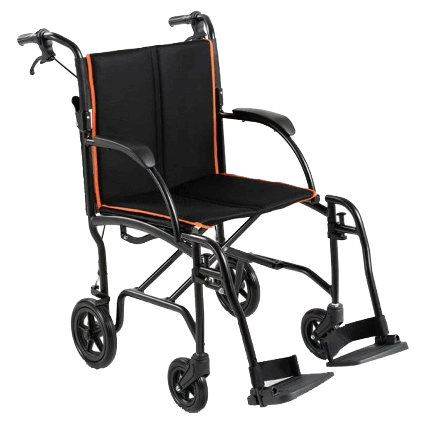 Feather Transport Chair Wheelchair with Swing-away Footrest from SpinLife