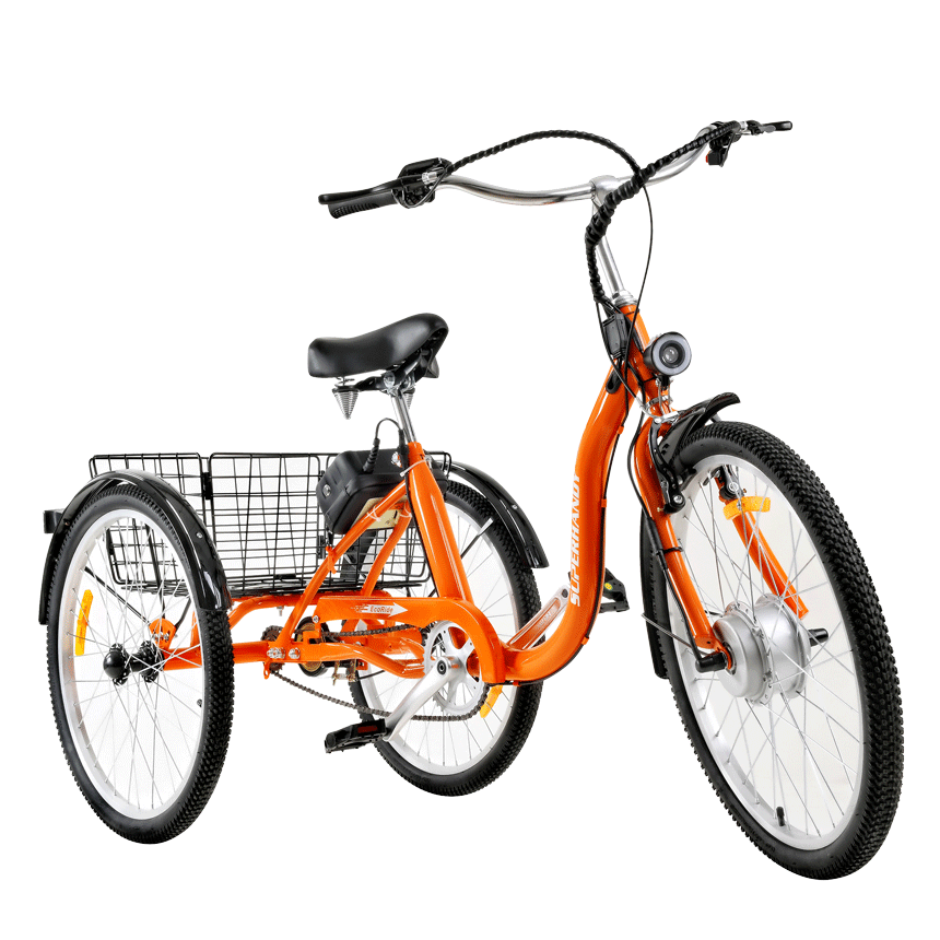 Super Handy EcoRide Adult Tricycle Electric Bike E-Bikes from SpinLife