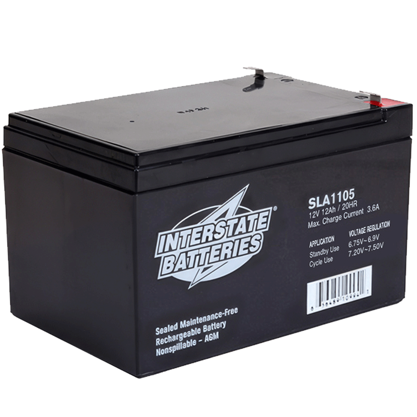 12V 12 AH Sealed Lead Acid 1/8" tabs (Pair)