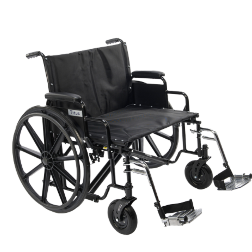Proactive Medical Titus Heavy Duty Wheelchair with Swing-away Footrest from SpinLife