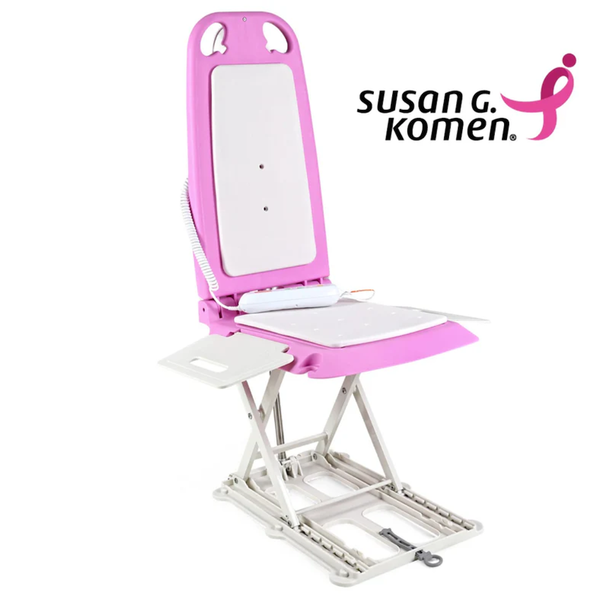 Super Handy GoRise LT Portable Floor & Bath Lift - Pink Susan G. Komen® Edition Bath Lift from SpinLife