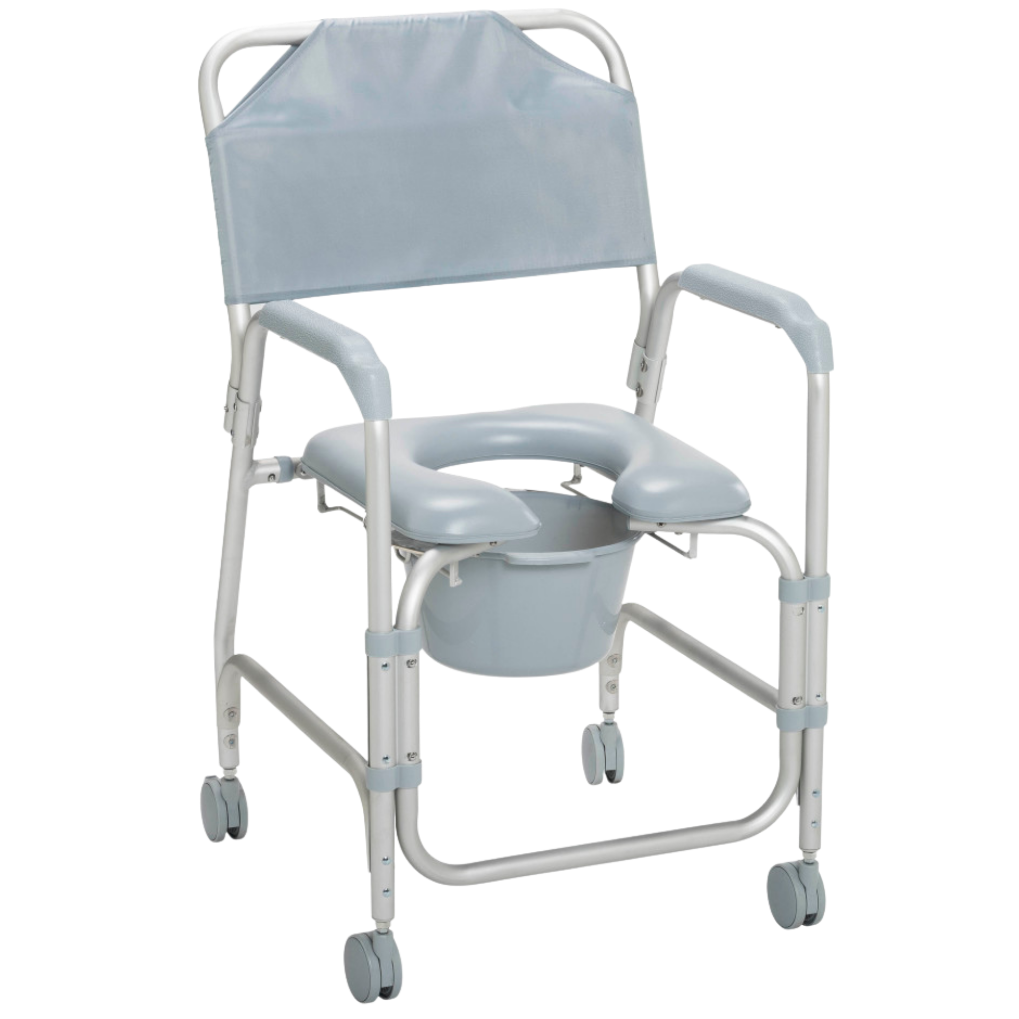 Drive Medical Aluminum Shower Chair and Commode with Casters Rehab Chairs from SpinLife