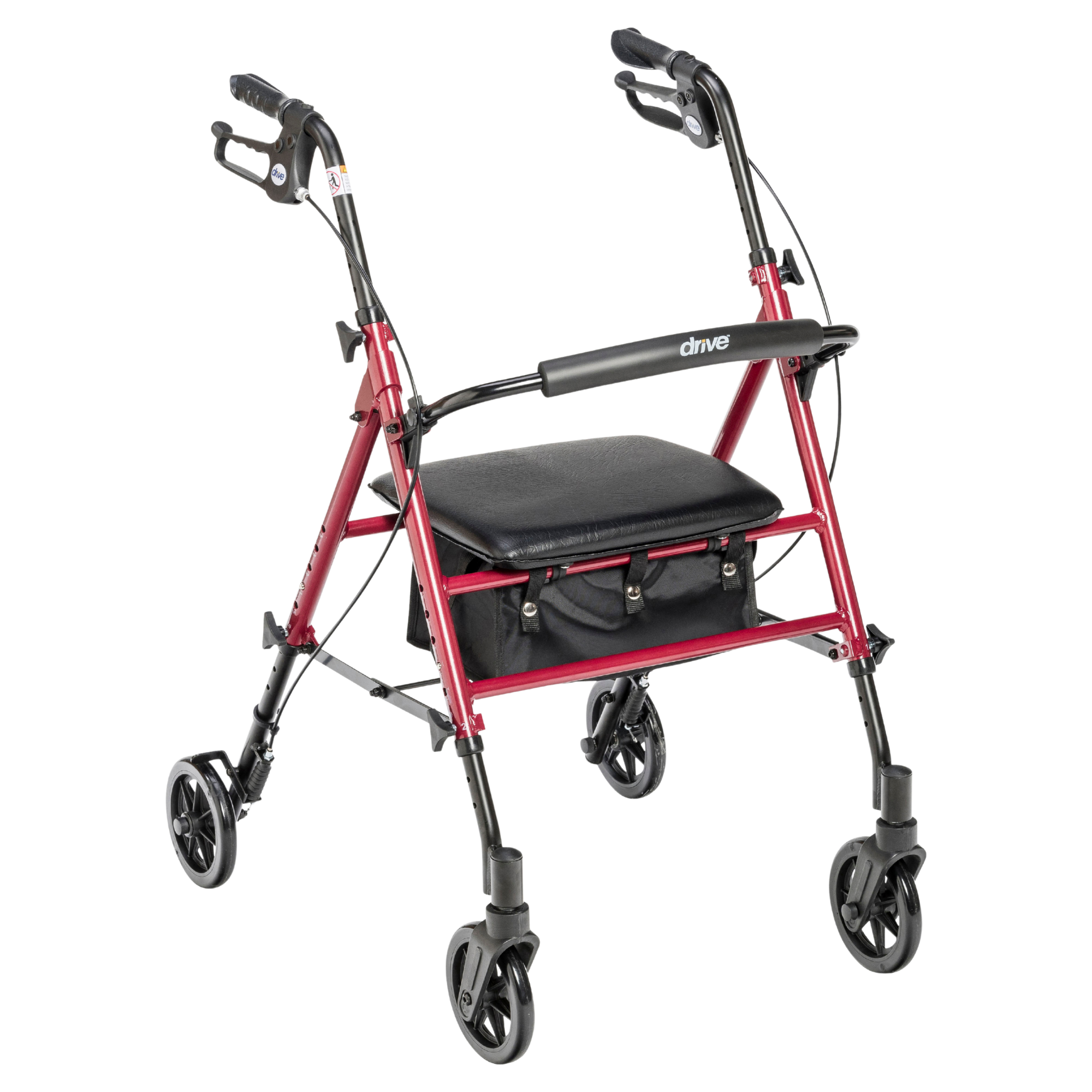 Drive Medical Universal Seat Height Aluminum Rollator Rolling Walkers in Red/Blue from SpinLife
